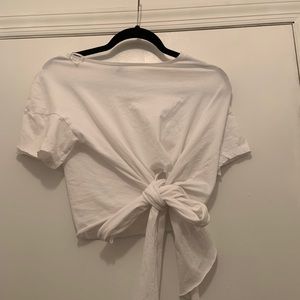 Zara front tie crop top